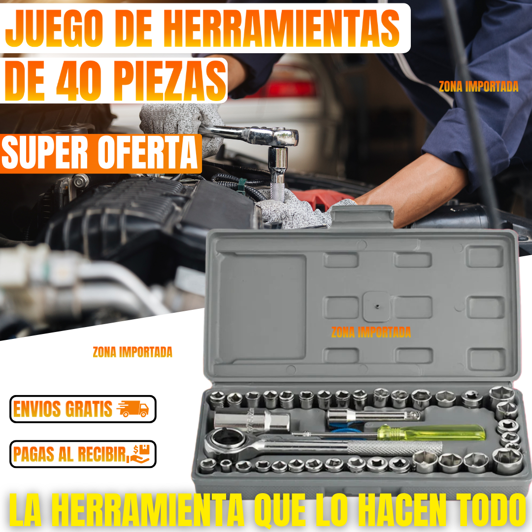JUEGO DE HERRAMIENTAS DE 40 PIEZAS