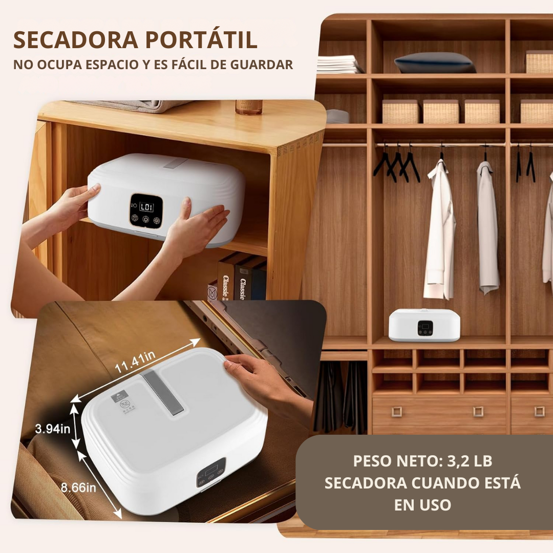 SECADORA DE ROPA PORTATIL - POTENCIA Y RAPIDEZ EN CADA SECADO.