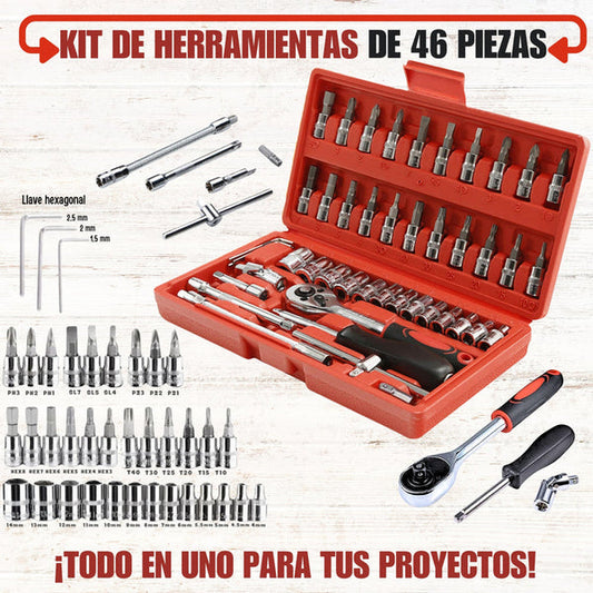 KIT DE HERRAMIENTAS PROFESIONALES DE 46 PIEZAS